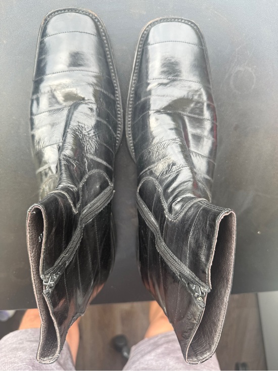 Kenneth Cole New York Black Eel Skin Made In Italy Ankle Boots main image 6